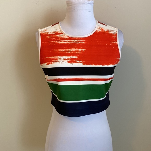 Clover Canyon Striped Neoprene Crop Top - Picture 2 of 7